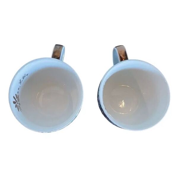 Lilly Pulitzer High Maintenance Blue Floral Set of Two Tea Coffee Mugs - Picture 7 of 13